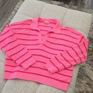 THML Pink Striped Long Sleeved Sweater
